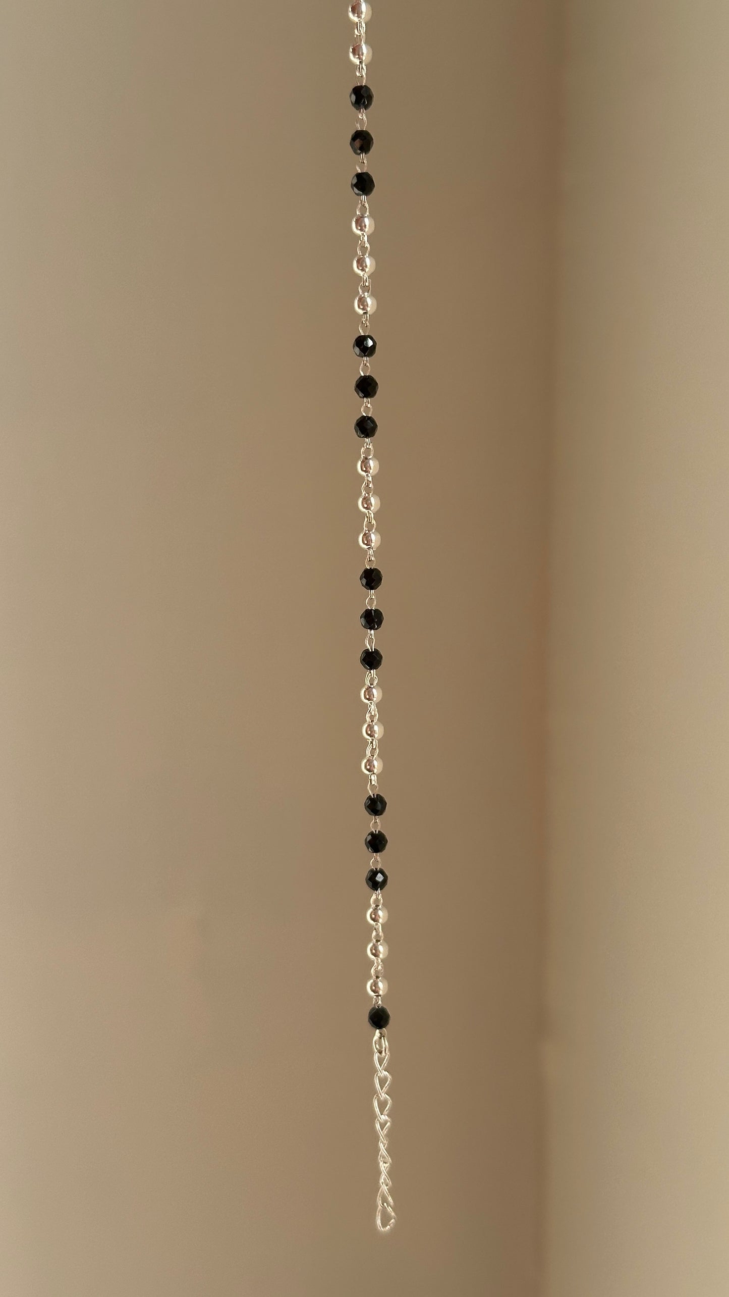 classic black bead bracelet