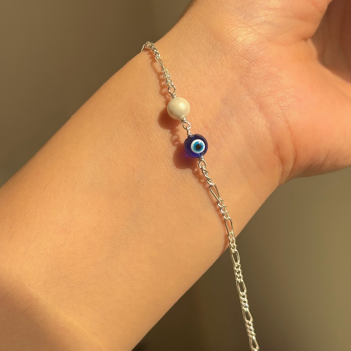 evil eye pearl bracelet