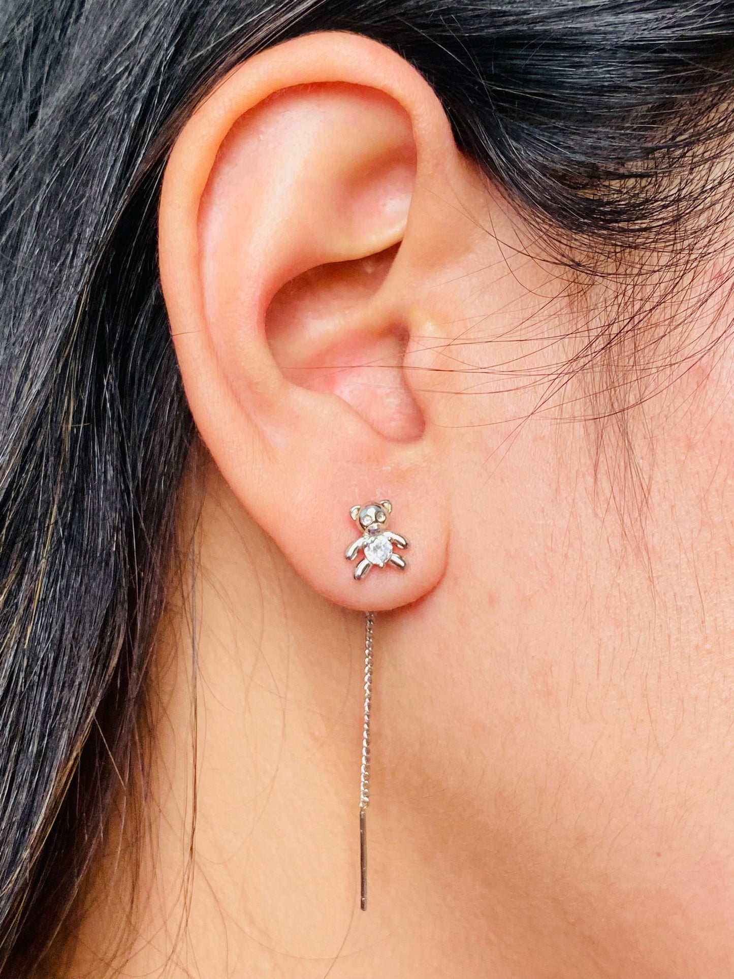 teddy bear threader earring