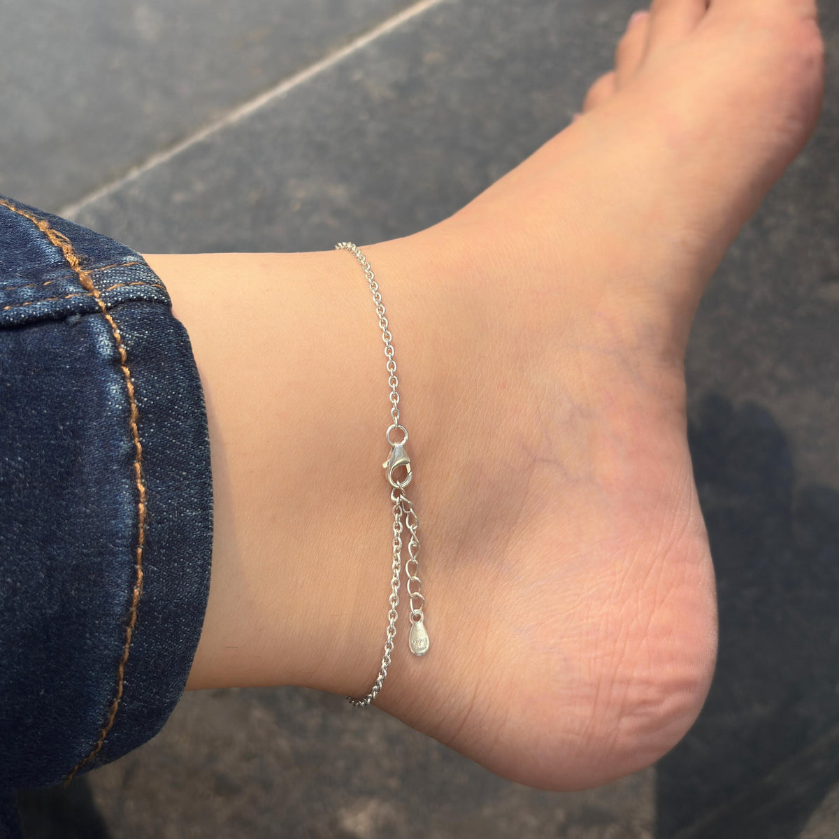 minimal nazar anklet