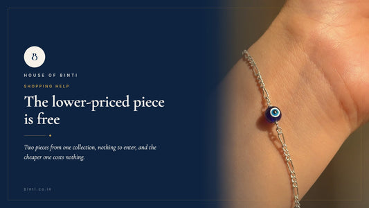 Two 925 silver bracelets side by side on a plain surface with their prices, the cheaper one marked as the free piece