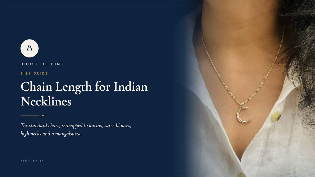 Four silver chains and pendant neckpieces from House of Binti, laid out from the shortest length to the longest.