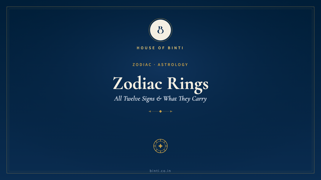 Zodiac rings in 925 silver — all twelve sun signs, their dates and meanings
