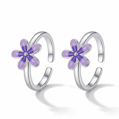 Lavender Bloom Toe Rings
