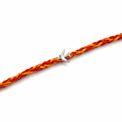 Airplane Rakhi in 925 sterling silver with aeroplane motif charm, House of Binti