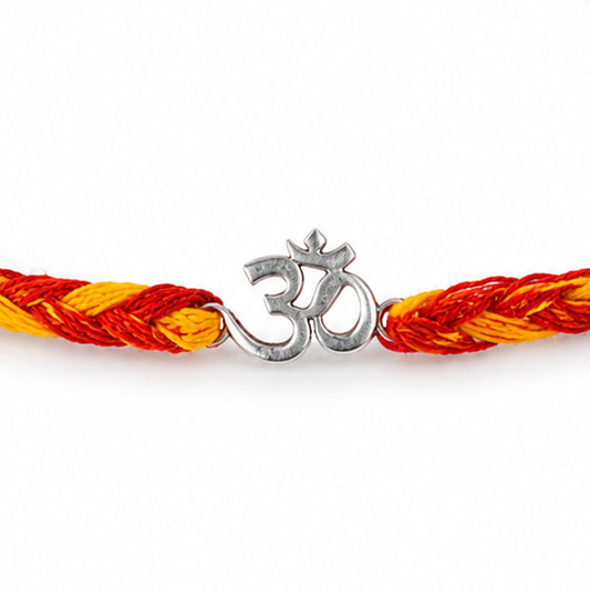 Divine Om Rakhi in 925 sterling silver with Om motif charm, House of Binti