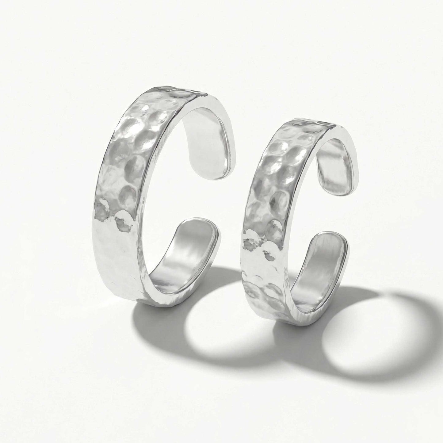 hammer texture toe rings
