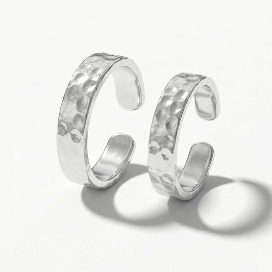 Hammer Texture Toe Rings