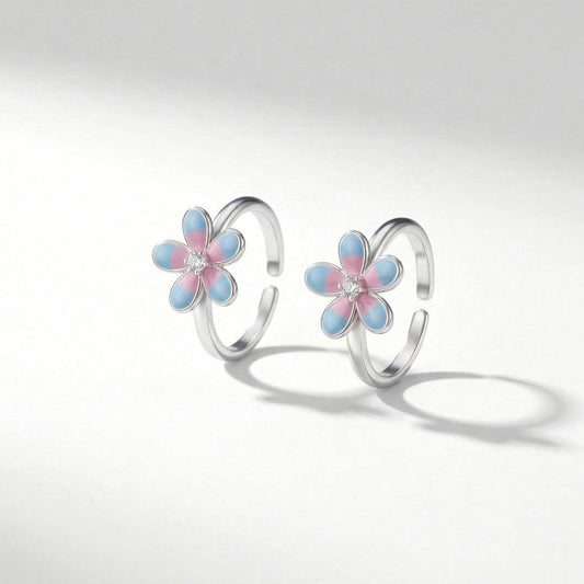 Blush & Sky Toe Rings