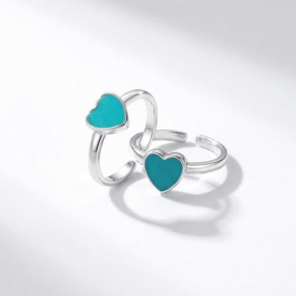 Azure Heart Toe Rings