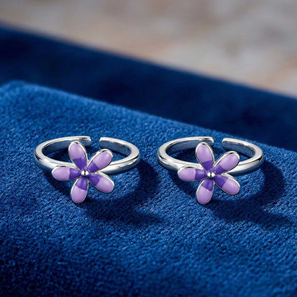 Lavender Bloom Toe Rings