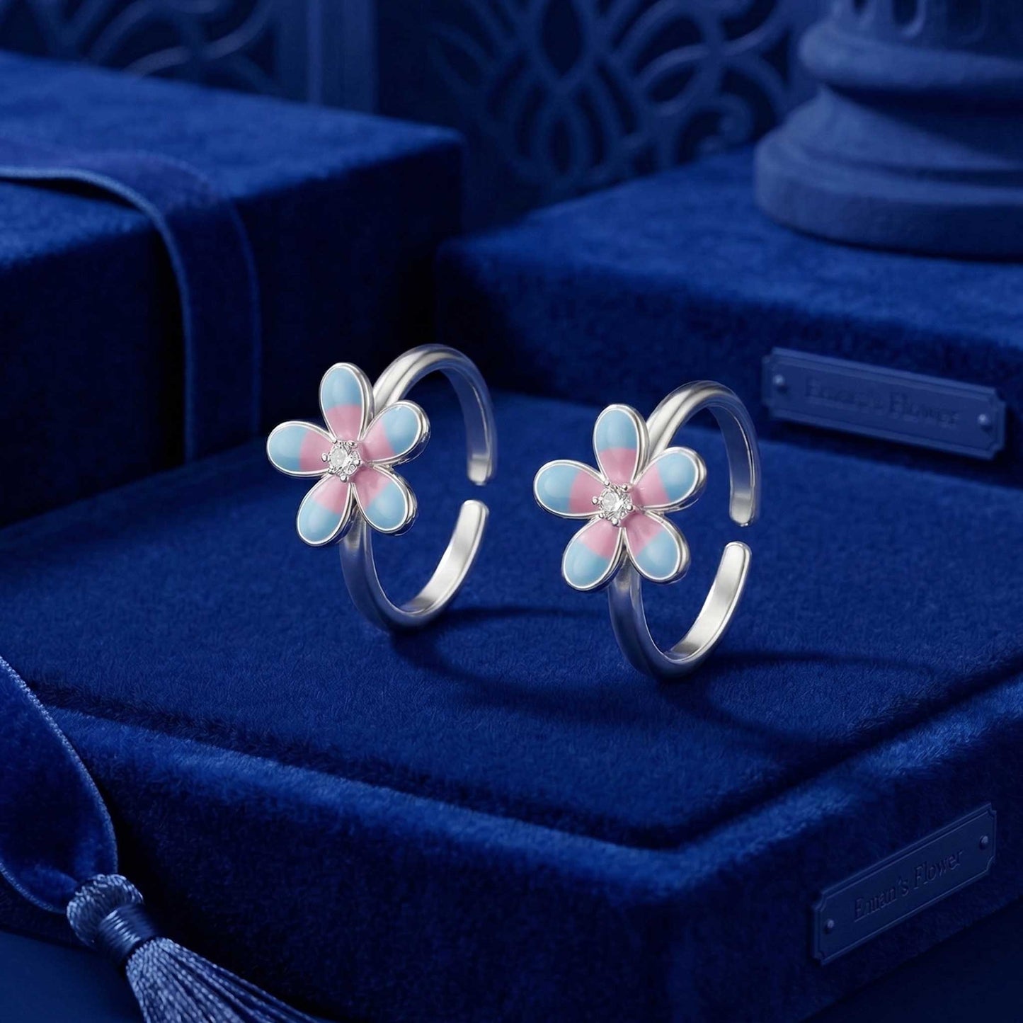 blush & sky toe rings