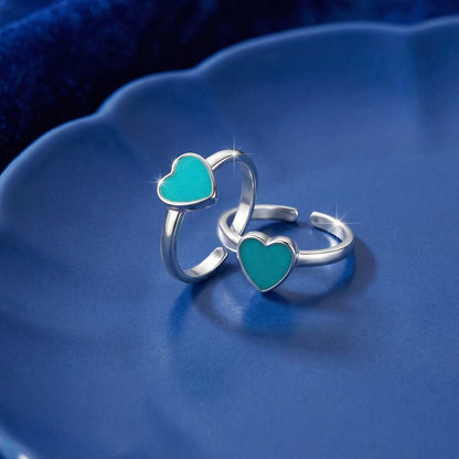 Azure Heart Toe Rings