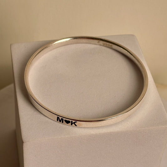 Personalized Name Kada worn on wrist — custom 925 silver name kada