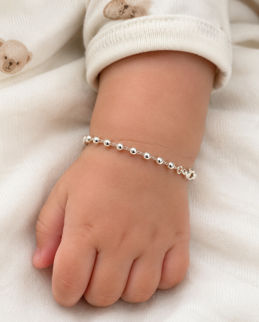 Silver Bead Kids Bracelet