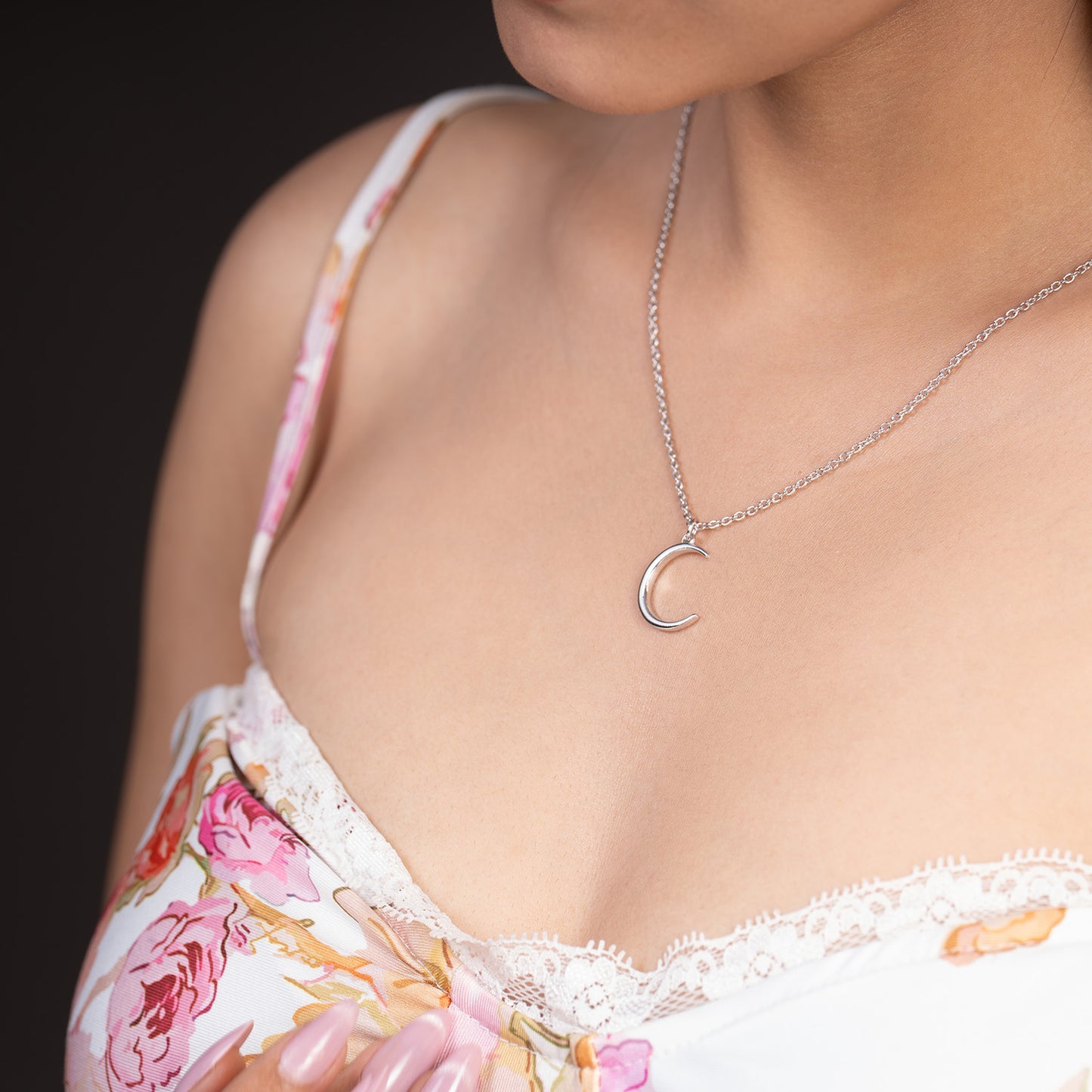 silver crescent neckpiece