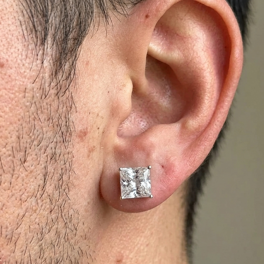 Luna Square Single Stud (8mm)