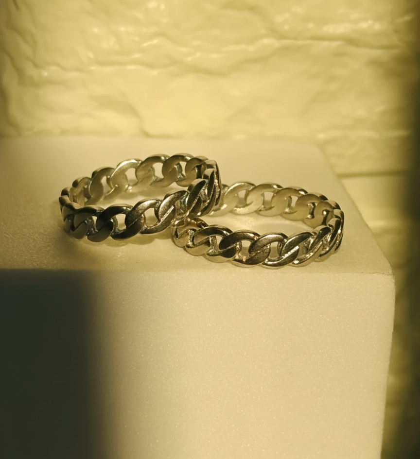cuban chain couple rings