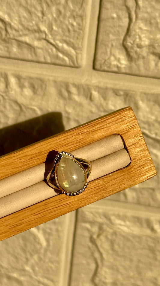 Moonstone Teardrop Ring