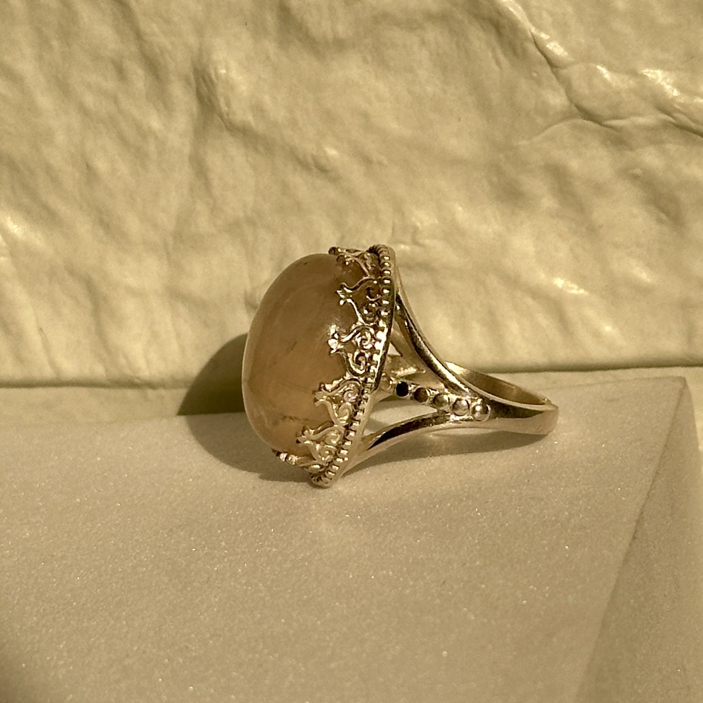 blush quartz ring