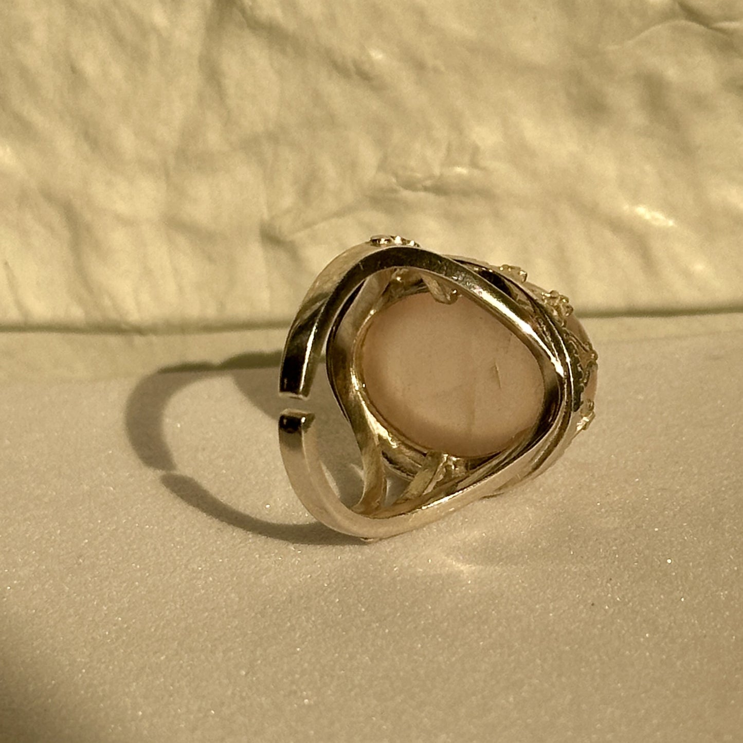 blush quartz ring