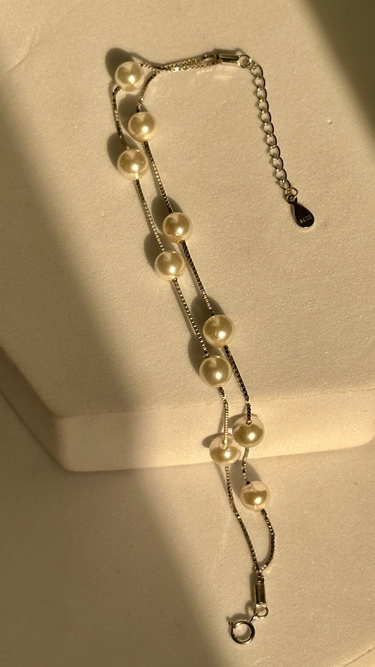 Double Line Pearl Bracelet