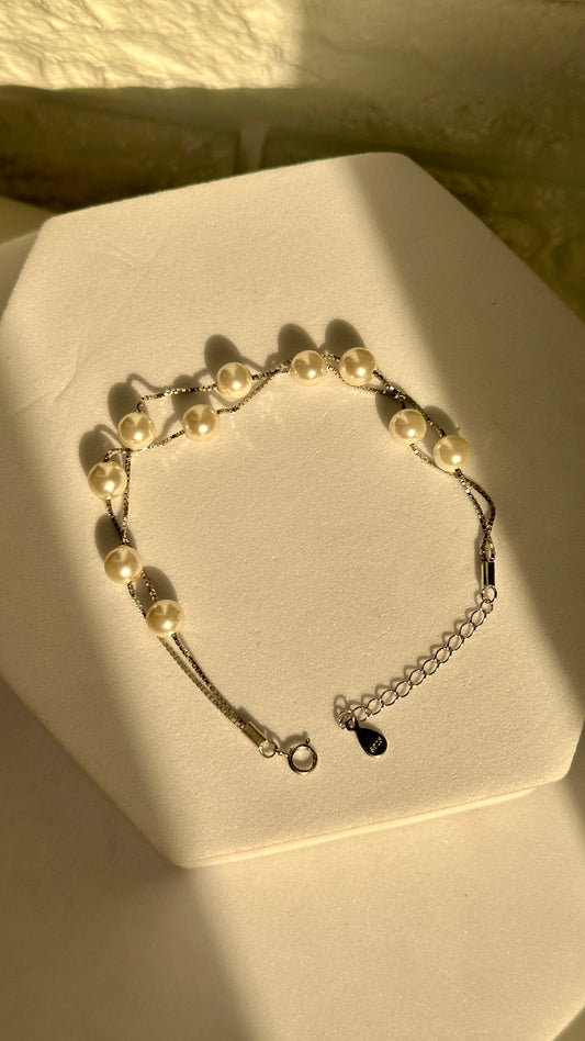Double Line Pearl Bracelet