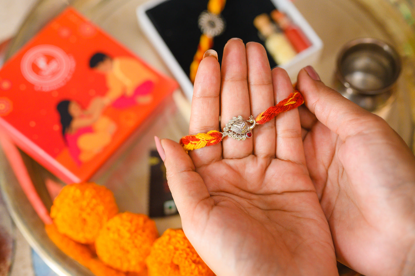 dancing peacock rakhi