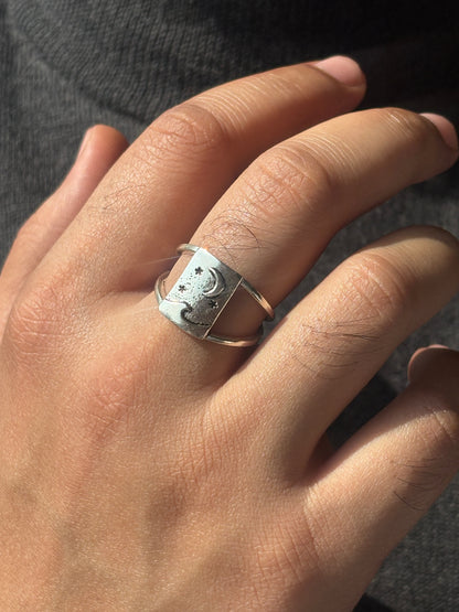 Moonlit Wave Ring