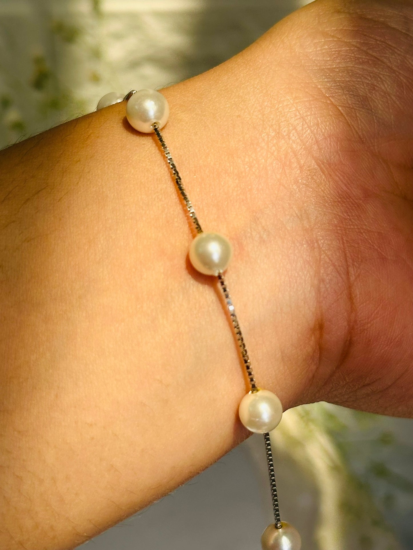single line pearl bracelet