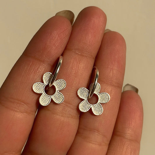 Floral Charm Hoops