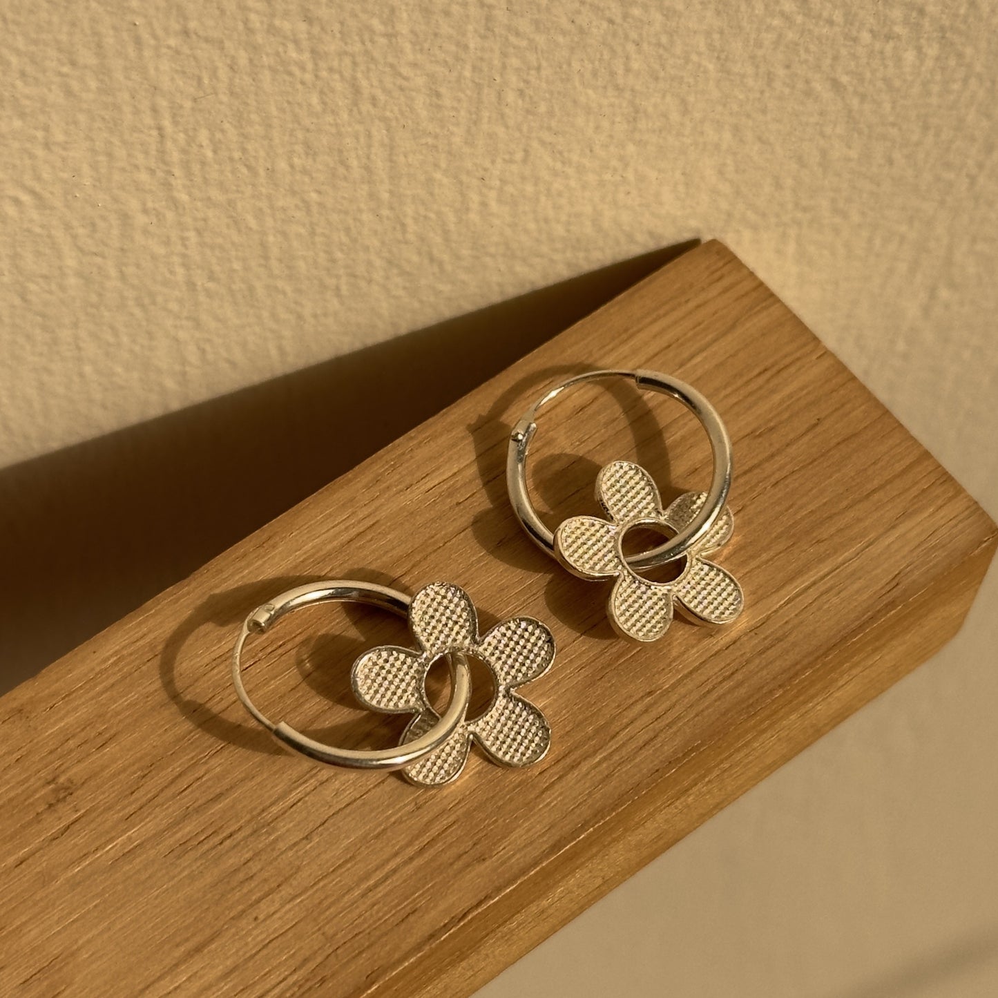 floral charm hoops