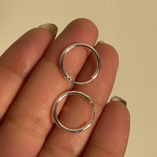 Classic Plain Bali 16mm — plain hoop bali earrings in 925 sterling silver