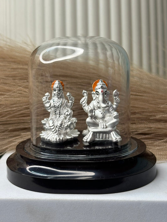Laxmi Ganesh Silver Idol