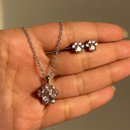Blush Paw Pendant Set