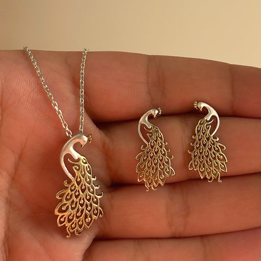 Royal Peacock Pendant Set