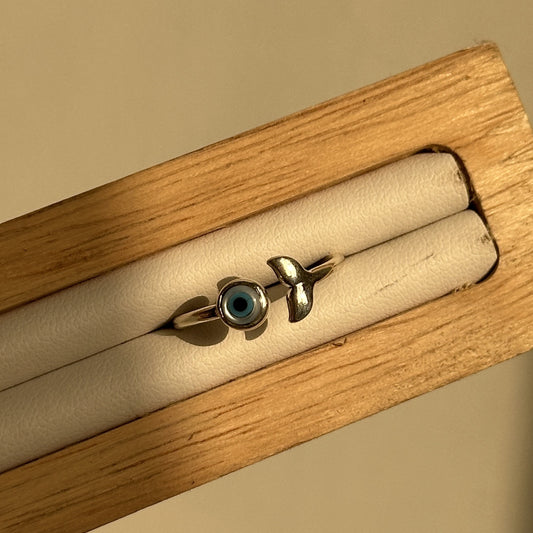Lucky Fin Evil Eye Ring