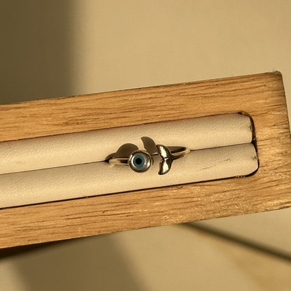 Lucky Fin Evil Eye Ring