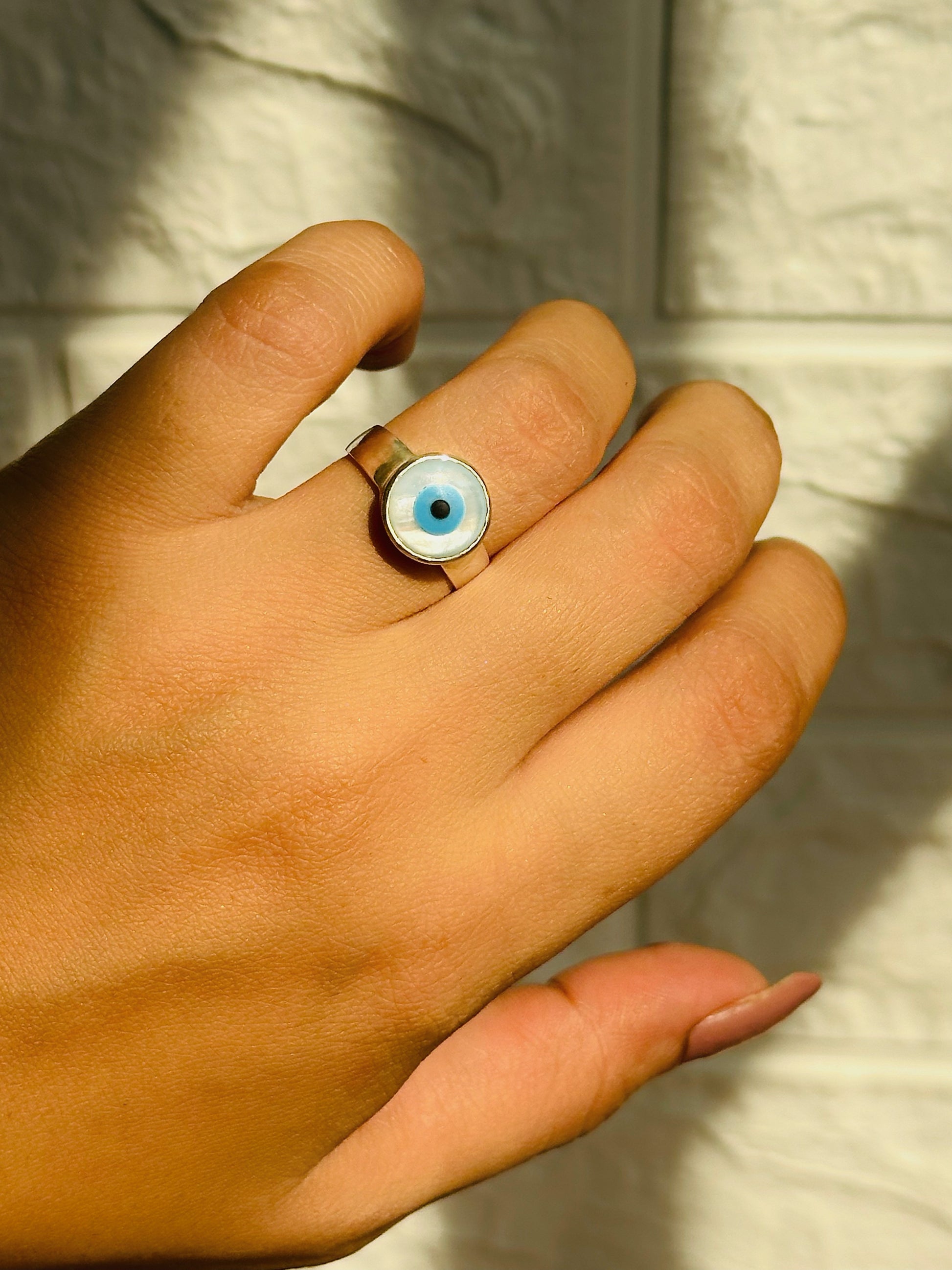 Good Vibes Ring – 925 silver evil eye ring | House of Binti