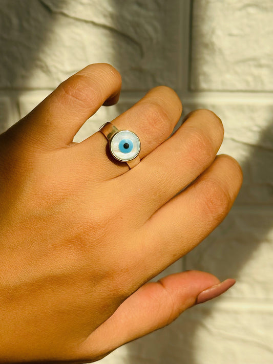 Good Vibes Ring – 925 silver evil eye ring | House of Binti