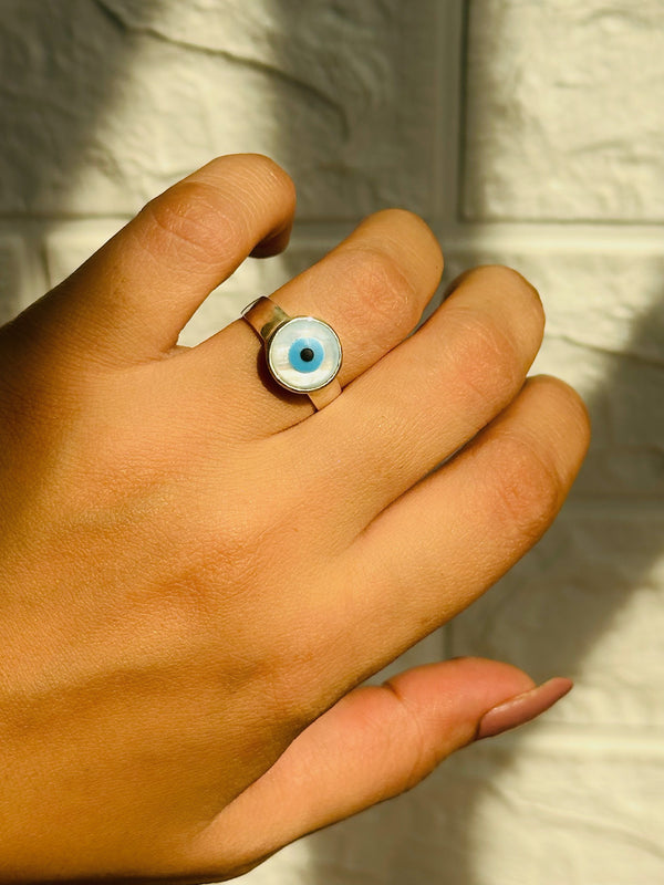 Good Vibes Ring – 925 silver evil eye ring | House of Binti