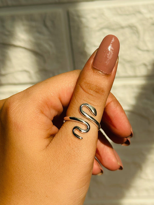Serpent Ring – adjustable 925 sterling silver ring | House of Binti