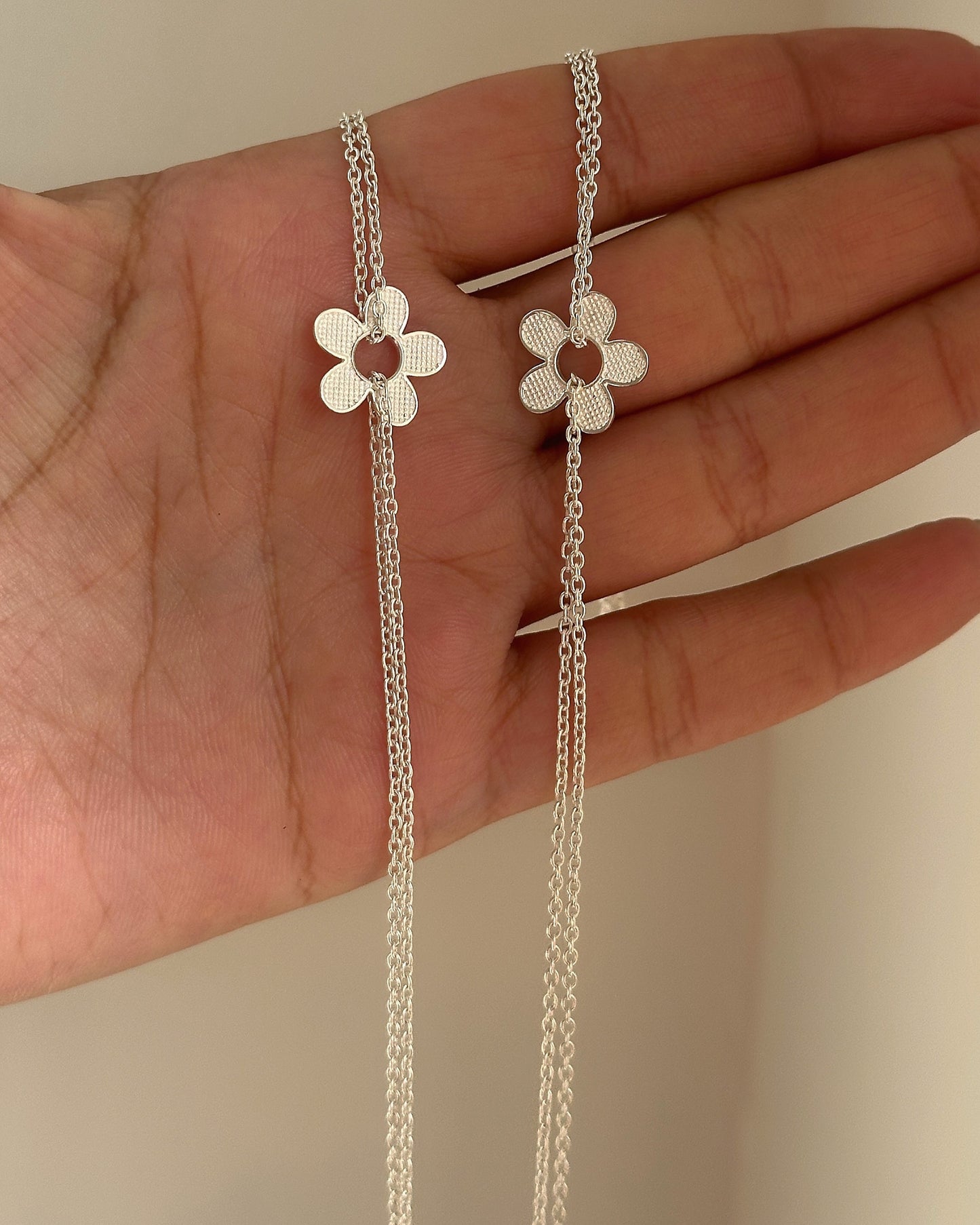 floral charm anklet