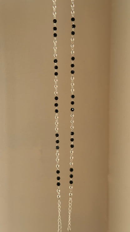 Classic Black Beads Anklet
