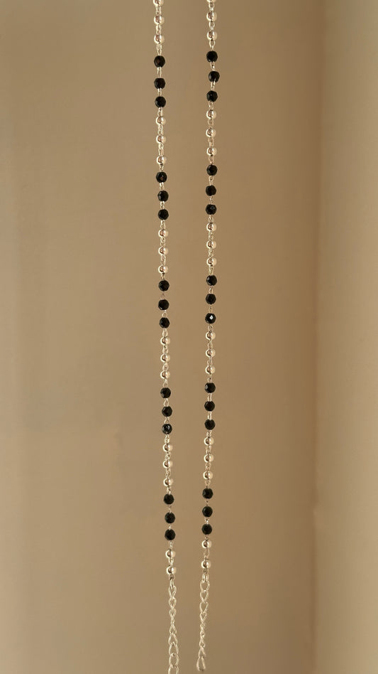 Classic Black Beads Anklet