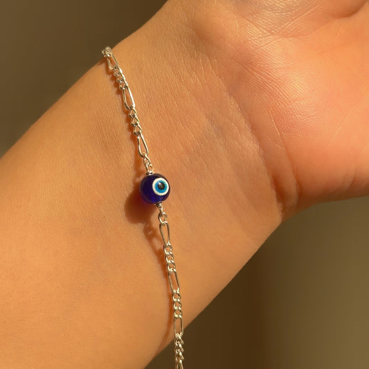 Classic Evil Eye Figaro Bracelet