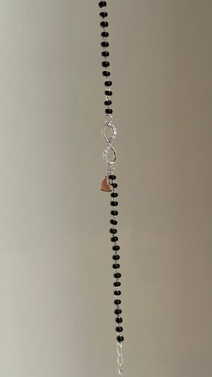Infinity Heart Mangalsutra Bracelet worn — personalised hand mangalsutra
