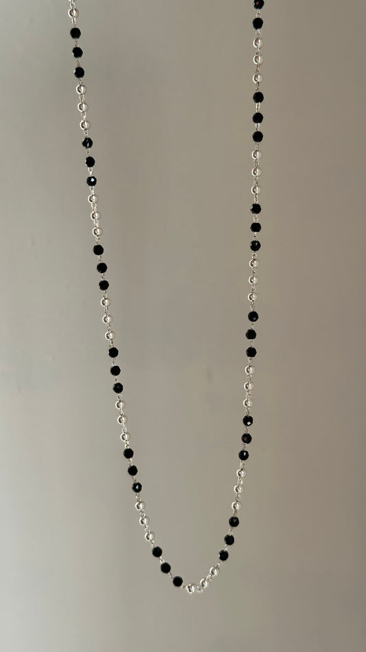 Classic Black Bead Chain worn — 925 silver nazariya bead chain