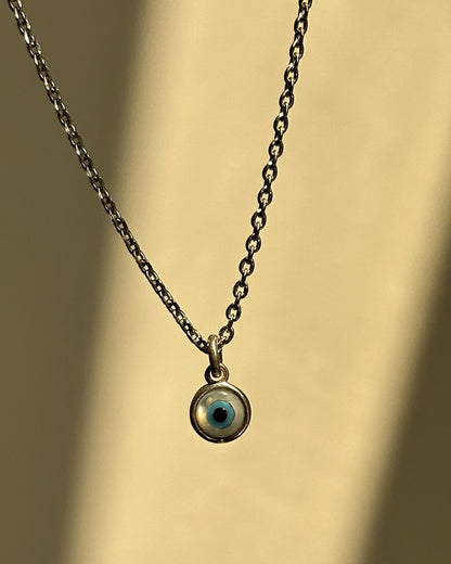 Small Evil Eye Neckpiece — 5mm nazariya pendant in 925 sterling silver