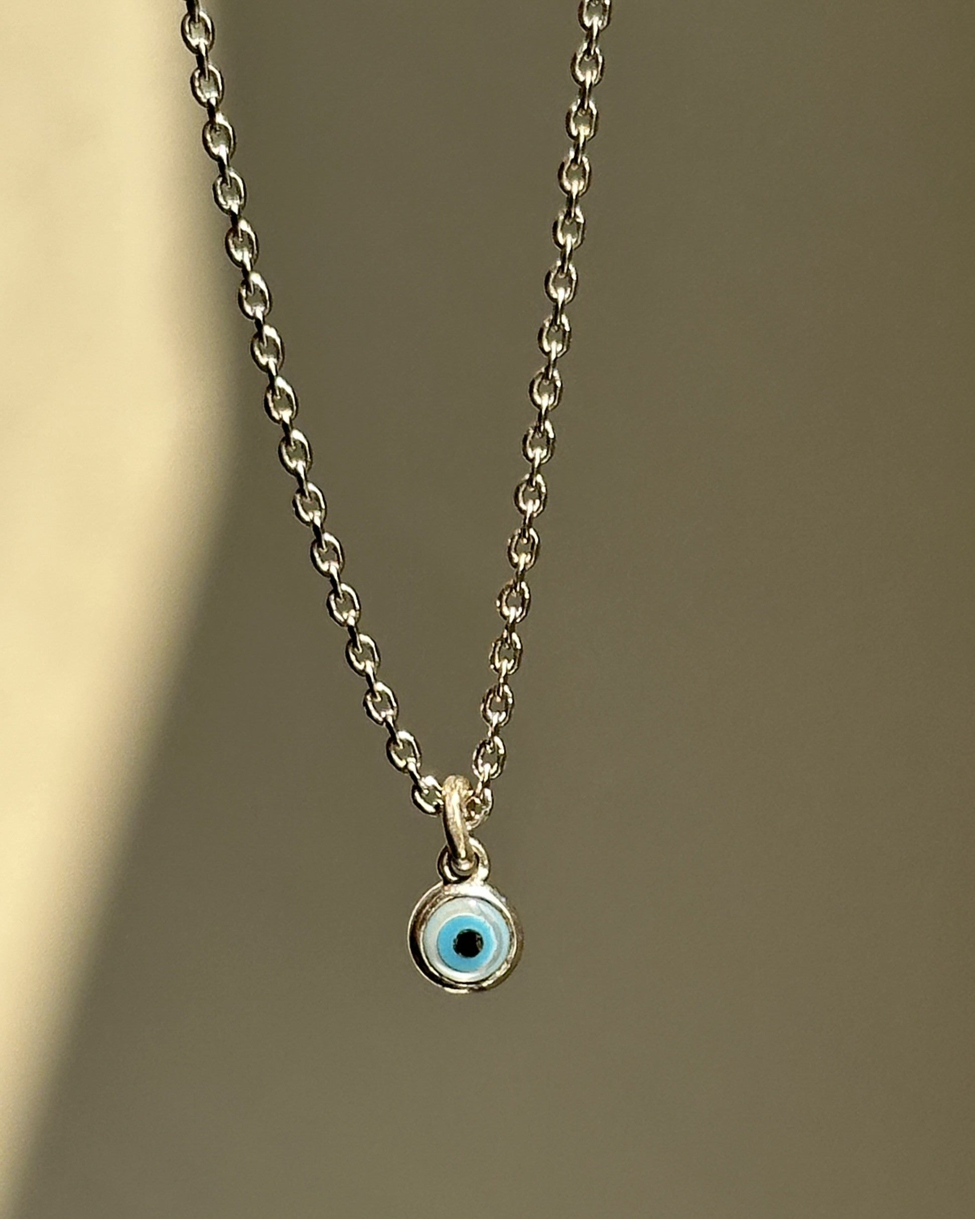Tiny Evil Eye Neckpiece — 4mm nazariya pendant in 925 sterling silver